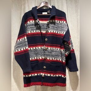 Christopher & Banks 100% Wool Southwestern Cardigan Sweater Jacket